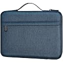Dynotrek Root 15.6 inch Laptop Sleeve Case Pouch, with Handle Shockproof Protective Notebook Cover, Accessory Pocket, Briefcase Carrying Computer Hand Bag, Denim Blue