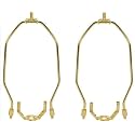 Lighting 6 Inch Heavy Duty Lamp Harp Fitter for Lamp Shades Polished Brass Finish Pack of 2