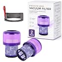 Dyson V11 Filter, 2-Pack Premium True HEPA Replacement Filters for Dyson V11, V11 Animal, V11 Completed/Absolute, Dyson-V15, V15 Filter, V15 Absolute/Submarine with Trigger Clamp, Part no. 970013-02