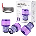 Dyson V11 Filter, 3-Pack Premium True HEPA Replacement Filters for Dyson V11, V11 Animal, V11 Completed/Absolute, Dyson-V15, V15 Filter, V15 Absolute/Submarine with Trigger Clamp, Part no. 970013-02