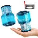 Dyson V15 Filter, 2-Pack Premium True HEPA Replacement Filters Compatible with Dyson V15, V15 Absolute/Submarine, V11 Animal, V11 Completed/Absolute, V11 Filter with Trigger Clamp, Part no. 970013-02