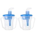 Dysphagia Regulating Drinking Cup for Swallowing and Disorders People,Dispenses 5cc, 10cc or 15cc of Liquid Each Time,No Thickener is Used.Helps to Prevent Choking（Blue-Pack of 2）