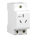 DZ47X Rail-Mounted Distribution Box Power Socket: 3-Prong 3-Hole 10A Modular AC30 Two- or Three-Prong Socket.