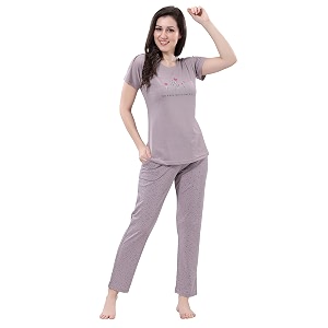 DZZO Cotton Night Suit for Women Girls