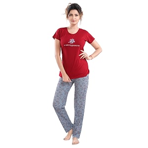 DZZO Cotton Night Suit for Women Girls