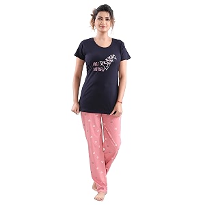 DZZO Cotton Night Suit for Women Girls