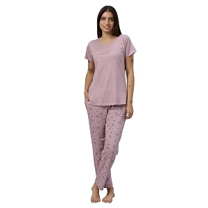 dzzo women39s cotton printed night suit set of t-shirt amp pyjama night wear dress relaxed wear for womengirls