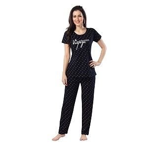 DZZO Womens Cotton Printed Night Suit