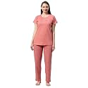 DZZO Women's Cotton Printed Night Suit Set of T-Shirt &amp; Pyjama, Night wear Dress, Relaxed wear for Women/Girls