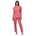 DZZO Women's Cotton Printed Night Suit Set of T-Shirt &amp; Pyjama, Night wear Dress, Relaxed wear for Women/Girls
