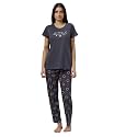 DZZO Women's Cotton Printed Night Suit Set of T-Shirt &amp; Pyjama, Night wear Dress, Relaxed wear for Women/Girls