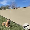 E&K Sunrise 4' x 186' Privacy Fence Screen with Grommets, Outdoor Windscreen Fence Covering Privacy Screen UV Blockage for Backyard Garden Patio, Zip Ties Included (Beige)