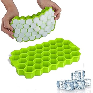 e-cosmos ice cube tray silicone for freezer honeycomb 37 cavity ice cube mould flexible tray for freezer chocolate cake maker ice trays for chilled drinks reusable honeycomb pof-1