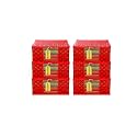 E-COSMOS Flower Design Piece Non Woven Fabric Saree Cover Set with Transparent Window, Extra Large (Red) (Pack Of 6)