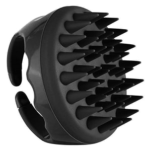 e-cosmos hair scalp massager shampoo brush ultra long soft silicone bristles exfoliating ergonomic comb for dandruff anti dandruff thick curly hair for men women black