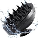 E-COSMOS® Hair Scalp Massager Shampoo Brush with Soft Silicone Bristles Kitchen for Anti Dandruff Removal Head Massager Prevents Hair loss for Men, Women (BLACK)