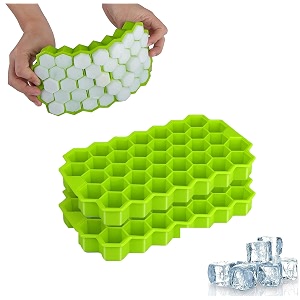 e-cosmos ice cube tray silicone for freezer honeycomb 37 cavity ice cube mould flexible tray for freezer chocolate cake maker ice trays for chilled drinks reusable honeycomb pof-2