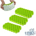 E-COSMOS® Ice Cube Tray Silicone for Freezer Honeycomb 37 Cavity Ice Cube Mould Flexible Tray for Freezer, Chocolate Cake Maker, Ice Trays for Chilled Drinks, Reusable (Honeycomb (POF-3))