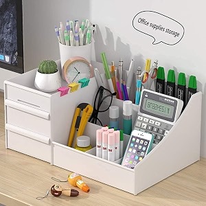 e-cosmos large capacity cosmetic storage box makeup drawer organizer jewelry nail polish makeup container desktop sundries storage box plastic white