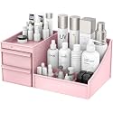 E-COSMOS Large Capacity Cosmetic Storage Box Makeup Drawer Organizer Jewelry Nail Polish Makeup Container Desktop Sundries Storage Box, Plastic (Pink)