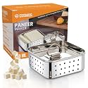 E-COSMOS® Stainless Steel Paneer Maker - Square Mould Press for Fresh Paneer, Tofu & Sprouts | 450ml Kitchen Essential (Square, 450ml)