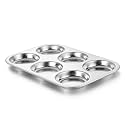 E-far Muffin Top Pan, Stainless Steel 6-Cavity Shallow Cupcake Pan for Baking Whoopie Pie, Yorkshire Pudding, Eggs, Cornbread, Drop Cookies, Non-toxic &amp; Standard Size, Oven &amp; Dishwasher Safe