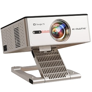 E GATE Zen 8X Google TV Official Home Projector 4k Ultra HD | Google Certified Apps Netflix, Prime | 1500 ANSI Lumens, Sealed Optical Lens, 800 ISO, F