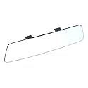 Universal Fit Snap On Interior Large Rear View Frameless Glass Car Mirror With 300Mm Curve Wide Angle,Pack Of 1