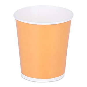 paper disposable teacoffee cups set of 50 pcs 200 ml - orange