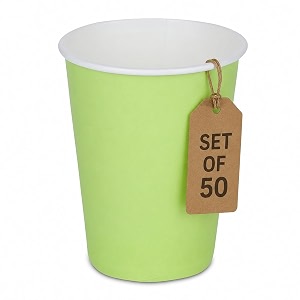 paper disposable teacoffee cups set of 50 pcs 110 ml - light green