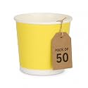 Paper Disposable Tea/Coffee Cups, Set of 50 pcs, 200 ml - Yellow