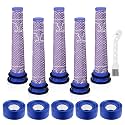 E.luo 10 Pack Vacuum Filter Replacement Kit Compatible with Dyson V7, V8 Animal and V8 Absolute Cordless Vacuum, 4 Post Filter, 4 Pre Filter, Replaces Part # 965661-01 &amp; 967478-01