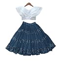 E-SQARE Kids Girls Georgette Silk Digital Printed