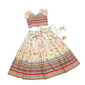 E-Sqare Kids Girls Multicolour Bandhani Print Lehenga
