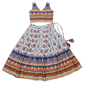 E-Sqare Kids Girls Multicolour Bandhani Print Lehenga