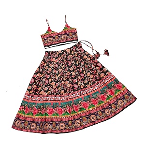 E-Sqare Kids Girls Multicolour Bandhani Print Lehenga