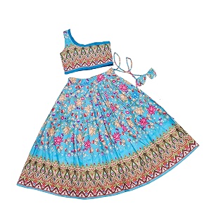 E-Sqare Kids Girls Multicolour Bandhani Print Lehenga