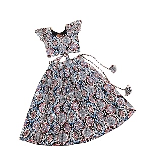 E-Sqare Kids Girls Multicolour Bandhani Print Lehenga