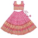 E-Sqare Kids Girls Multicolour Bandhani Print Lehenga