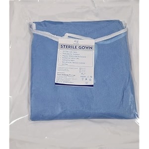 eto sterile disposable surgical gown  25 gsm non woven sms fabric  fluid resistant waterproof medical isolation amp hospital ot ppe protective apparel  pack of 1