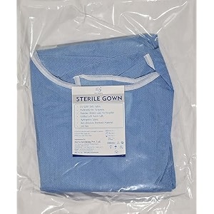 eto sterile disposable surgical gown  35 gsm non woven sms fabric  fluid resistant waterproof medical isolation amp hospital ot ppe protective apparel  pack of 1