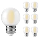E26 G16 LED Globe Light Bulbs, Small Golf Ball Size Round Bulb, 6W (60W Equivalent) 600 Lumens, 4000K Daylight White, Dimmable, Frosted Glass, for Chandelier, Pendant, Sconce, Lamp – 6 Pack