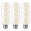 E26 G16 LED Globe Light Bulbs, Small Golf Ball Size Round Bulb, 6W (60W Equivalent) 600 Lumens, 4000K Daylight White, Dimmable, Frosted Glass, for Chandelier, Pendant, Sconce, Lamp – 12 Pack