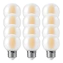 E26 G16 LED Globe Light Bulbs, Small Golf-Ball Size Round Bulb, 4W (40W Equivalent) 400 Lumens, 2700K Soft White, Dimmable, Frosted Glass, for Candelabra, Pendant, Sconce, Lamp, 12 Pack