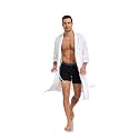 EA'S SECRET 100% Cotton Men's Lightweight Robe Summer Short Sleeve Bathrobe Soft Knee Length Robe with Pockets