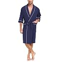 EA'S SECRET 100% Cotton Men's Lightweight Robe Summer Short Sleeve Bathrobe Soft Knee Length Robe with Pockets