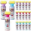 Eaasty 18 Pcs Roller Sidewalk Chalk Set Sidewalk Paint, Pink, Blue, Purple