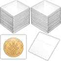 Eaasty 250 Pcs Plastic Coin Sleeves Clear Holder Single Pocket,Square