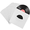 Eaasty 50 Pcs 7 Inch Vinyl Record Sleeves 45 RPM Paper Covers, White