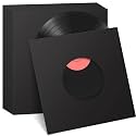 Eaasty 50 Pcs 7 Inch Vinyl Record Sleeves 45 RPM Paper Covers, Black